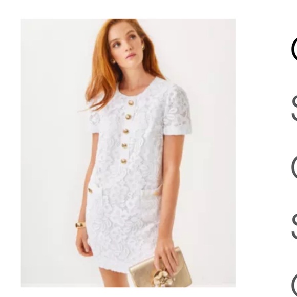 Lilly Pulitzer Dresses & Skirts - Lilly Pulitzer Camalie White Lace Dress with Gold Accents